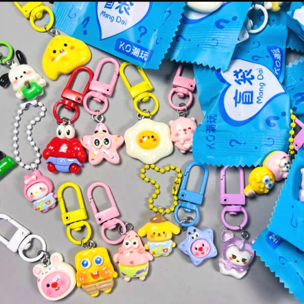 3/$20： 3 Pieces Cutie Keychain Charms Blind Bags Lucky Surprise Bags